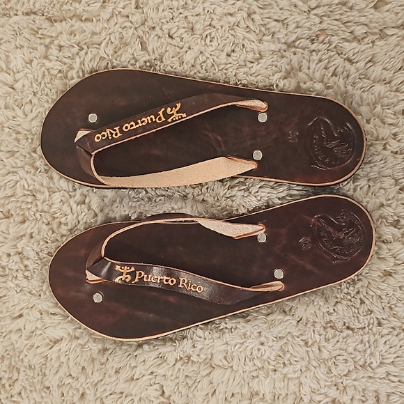 Puerto Rico Leather Flip Flops - Picture 3 of 3